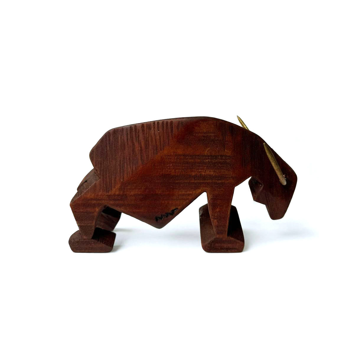 Wooden Bull Sculpture