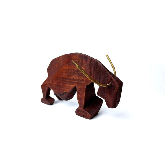 Wooden Bull Sculpture